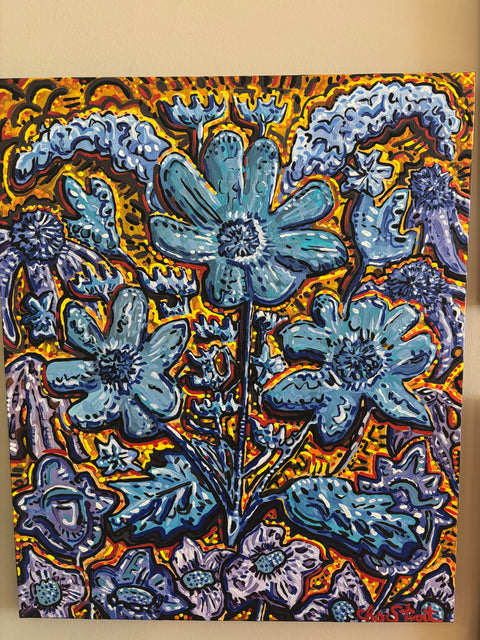 Tranquil Blues and Peaceful Petals